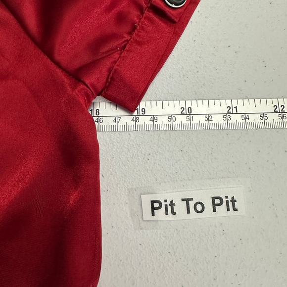 Vintage Rampage Womens Y2K Satin Top Size S‎ Red Bold Statement Peplum - Picture 5 of 7